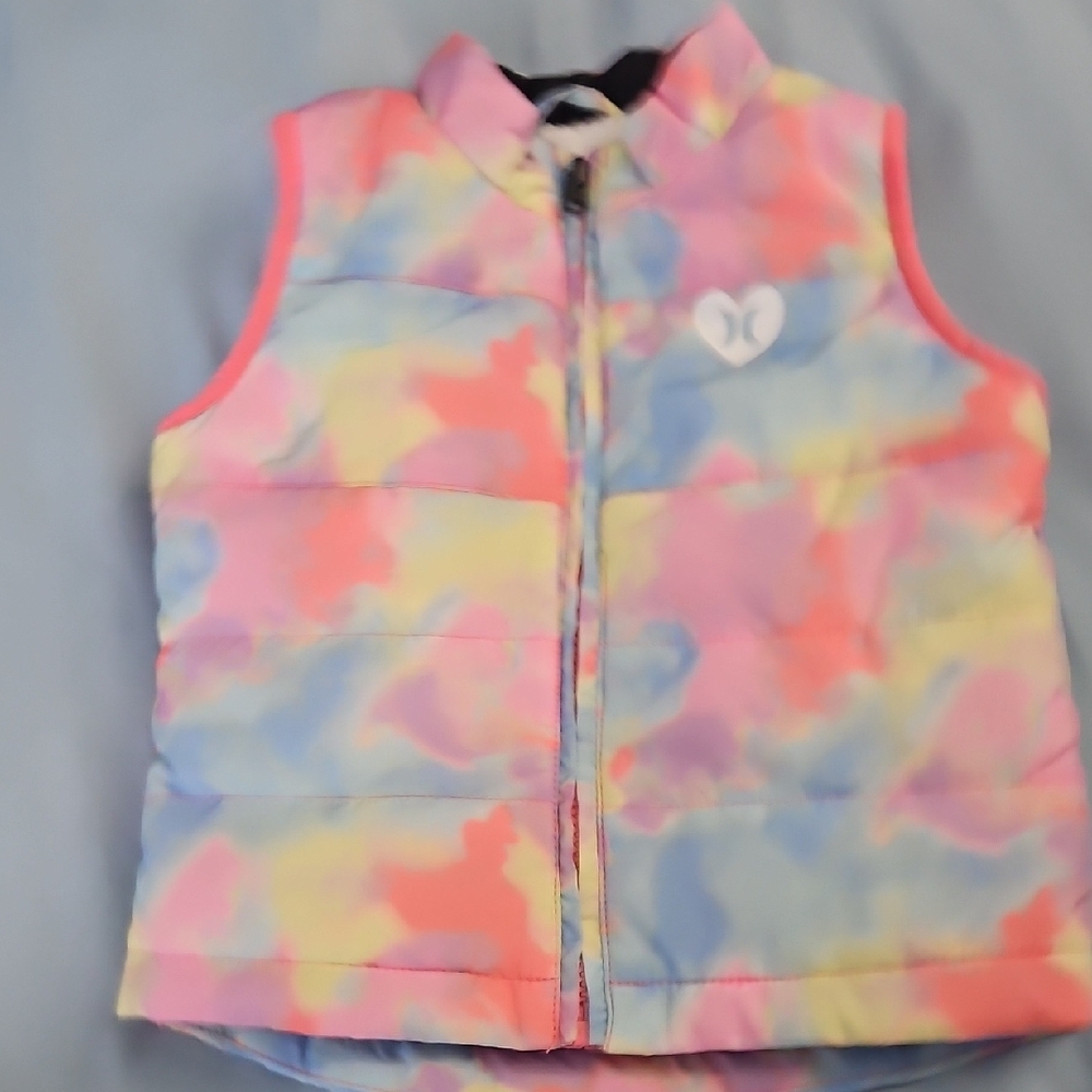 Hurley Tie-Dye Vest, Long Sleeve Shirt with Pink Leggings Set - Picture 4 of 15